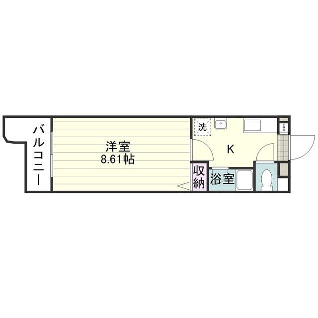 アーバン上荒田(1K/4階)の間取り写真