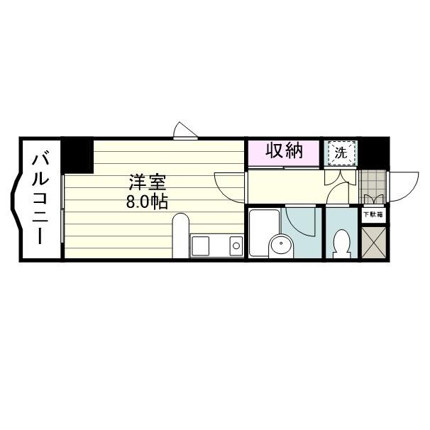 メイゾンモンテメール(ワンルーム/6階)の間取り写真