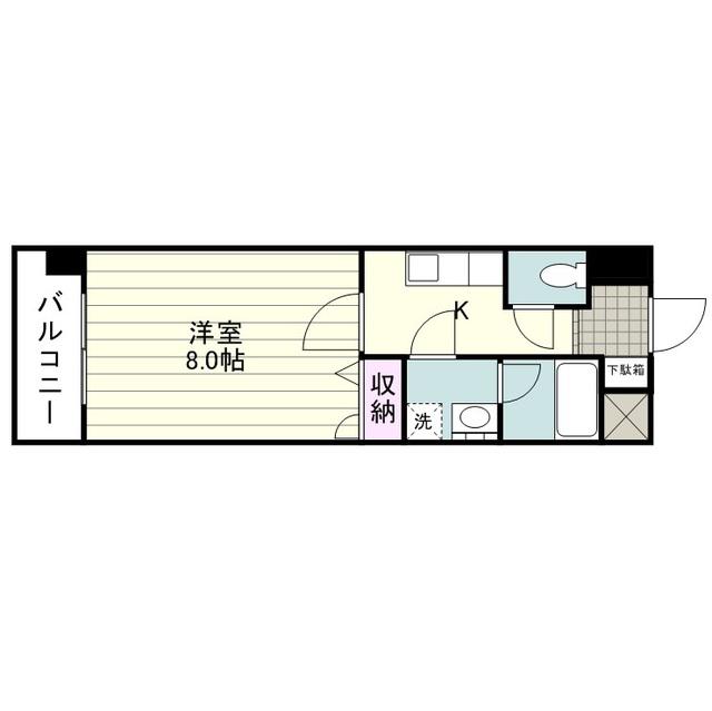 折田ビル(1K/2階)の間取り写真