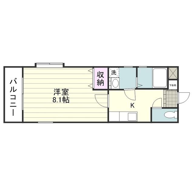 ティダ上荒田(1K/4階)の間取り写真