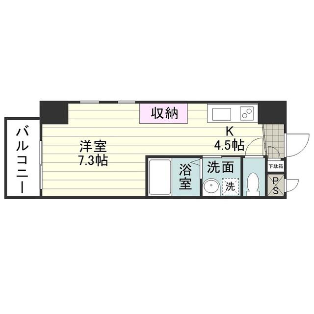 ビスタ ヴィラ 武(ワンルーム/5階)の間取り写真