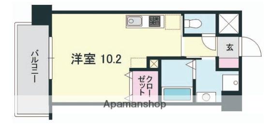 サンハイツ中洲通(ワンルーム/10階)の間取り写真