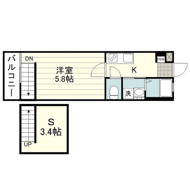 ラピロス鴨池(1K/1階)の間取り写真