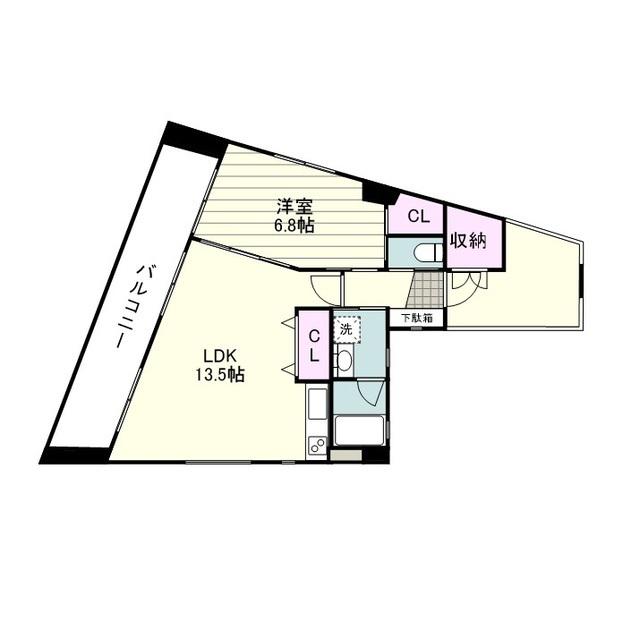 コンフォート上之園(1LDK/5階)の間取り写真