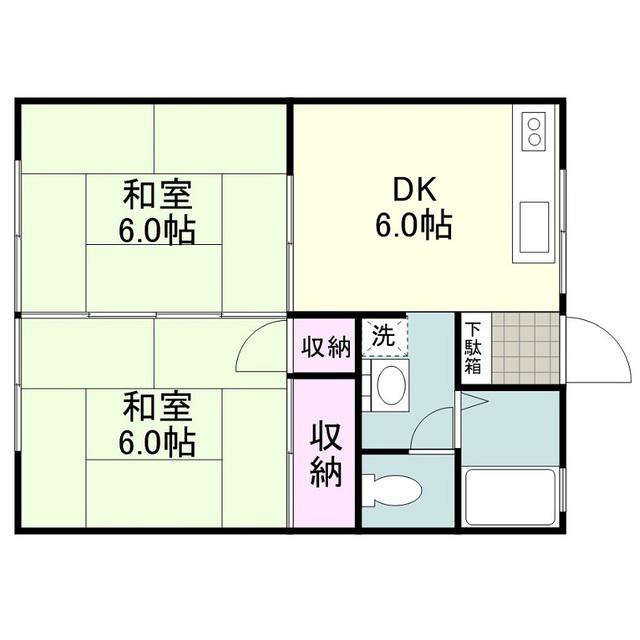 セジュール年永(2DK/1階)の間取り写真