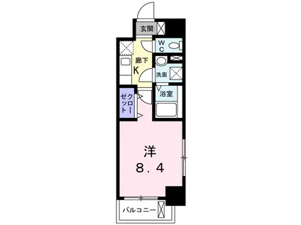 ルーカスいづろ(1K/6階)の間取り写真