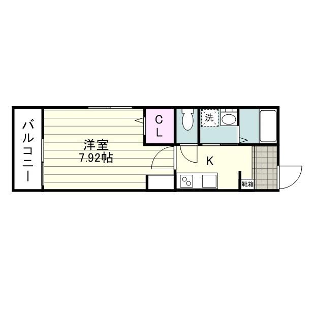 REALIZE BASE(1K/1階)の間取り写真