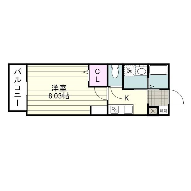 REALIZE BASE(1K/2階)の間取り写真