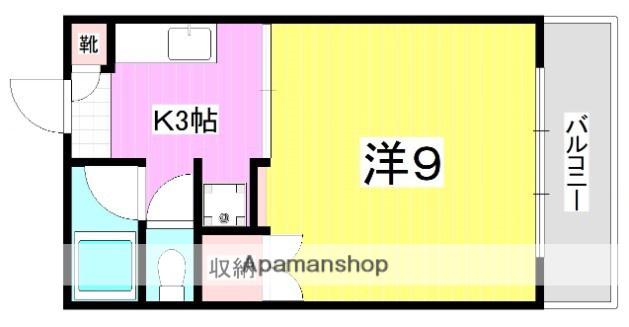 永田ハイツ(1K/3階)の間取り写真