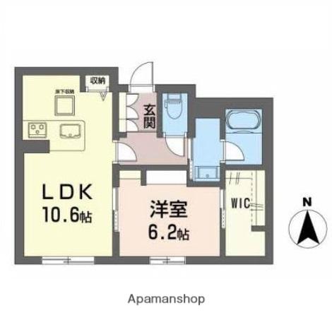 シャーメゾン大龍A棟(1LDK/1階)の間取り写真
