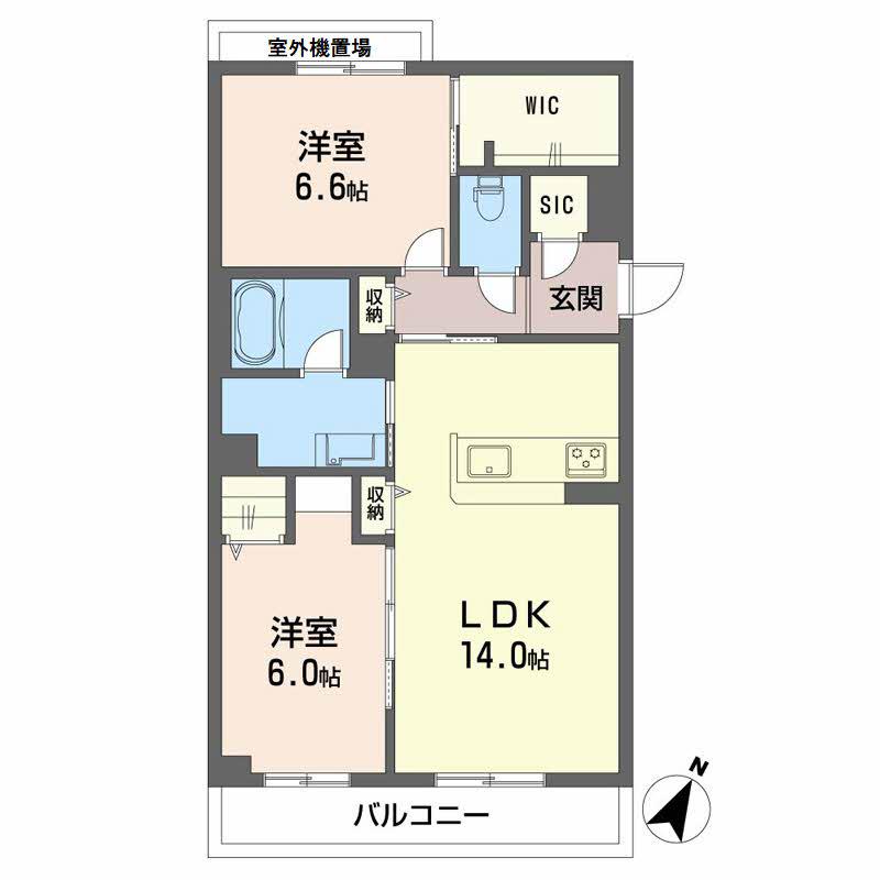 シャーメゾン ブロート(2LDK/3階)の間取り写真