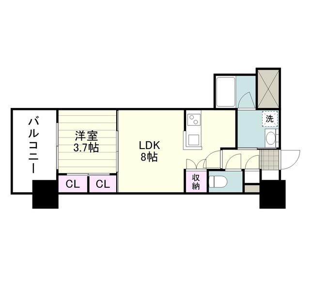 RJRプレシア鹿児島駅前(1LDK/6階)の間取り写真