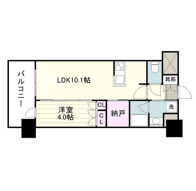 RJRプレシア鹿児島駅前(1LDK/4階)の間取り写真