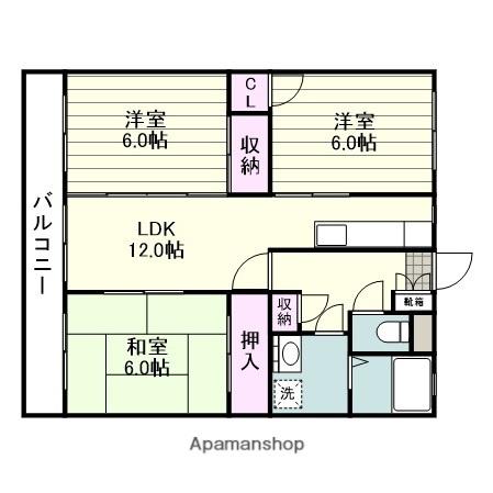 クレールハウスK(3LDK/3階)の間取り写真