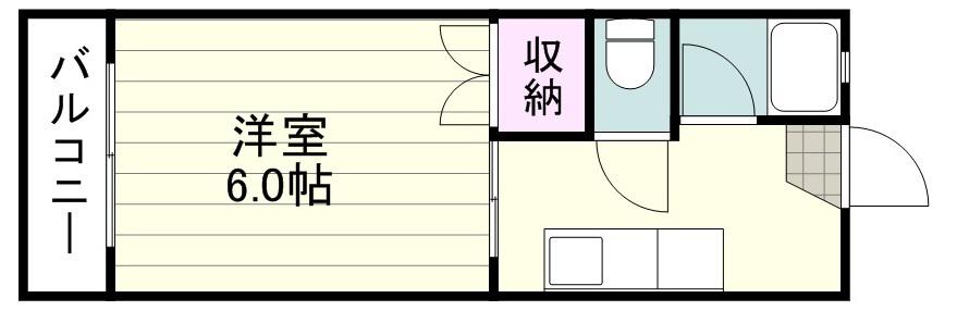 メゾンプチ鴨池(1K/4階)の間取り写真