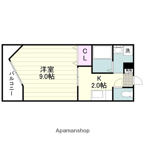 ディスポートⅠ(1K/3階)の間取り写真