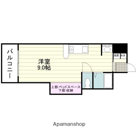 第2津曲コーポ(ワンルーム/6階)の間取り写真