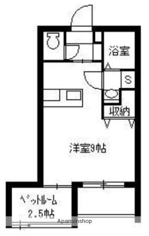 レインボー宇宿(ワンルーム/3階)の間取り写真