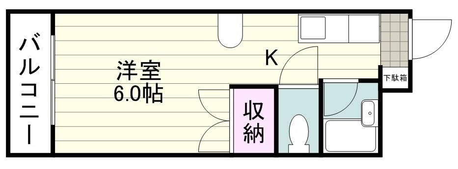 パルム荒田(1K/5階)の間取り写真