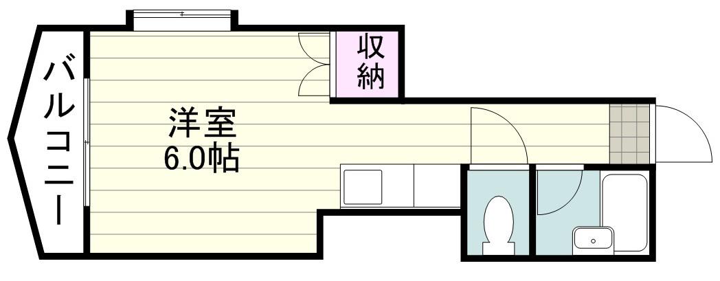 パルム鴨池(1K/5階)の間取り写真