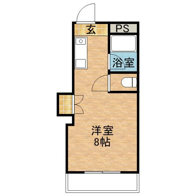 パルム鴨池(1K/3階)の間取り写真