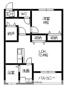 ジャルダン・フリューリー・ドーソンⅣ(1LDK/3階)の間取り写真