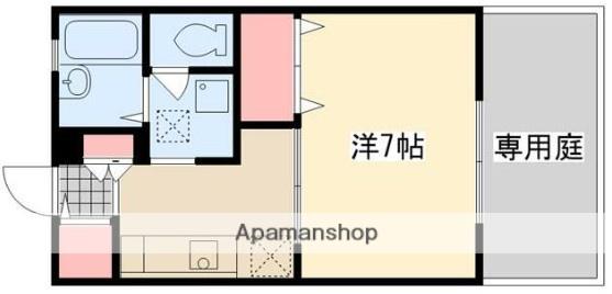 エスペランサ2(1K/1階)の間取り写真