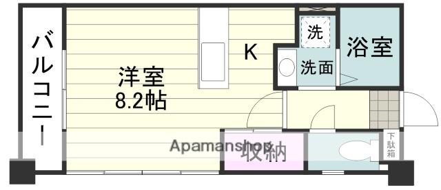 レインボー新栄(ワンルーム/3階)の間取り写真