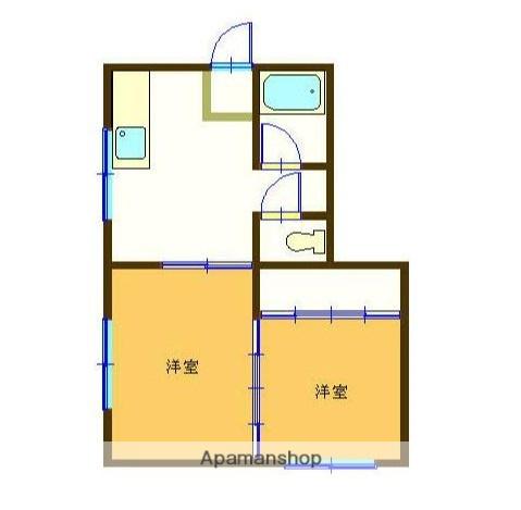 ビラ尾上(2DK/2階)の間取り写真