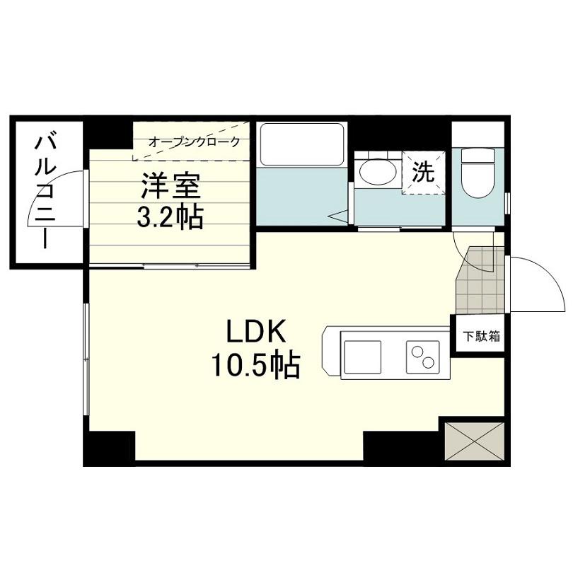 パースサイドタワー(1LDK/11階)の間取り写真