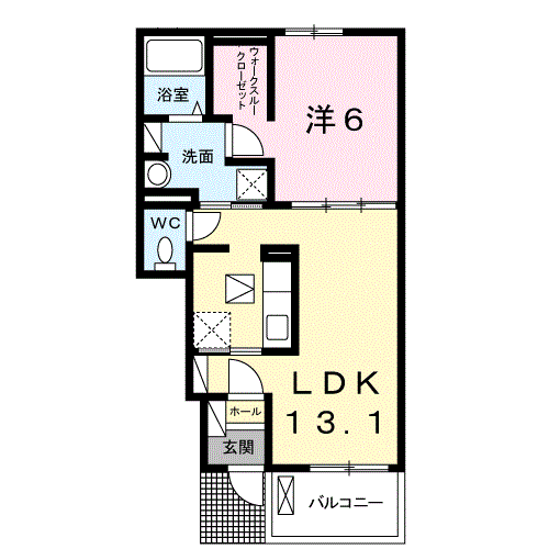 エスペール21 吉野A(1LDK/1階)の間取り写真