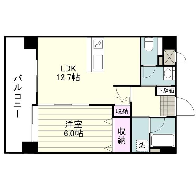 ウェルブライト照国(1LDK/5階)の間取り写真