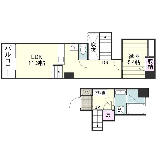 STEP(1LDK/4階)の間取り写真