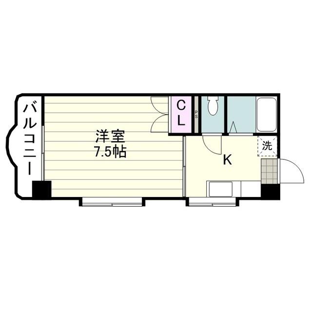 アーバンハイツ荒田(1K/4階)の間取り写真
