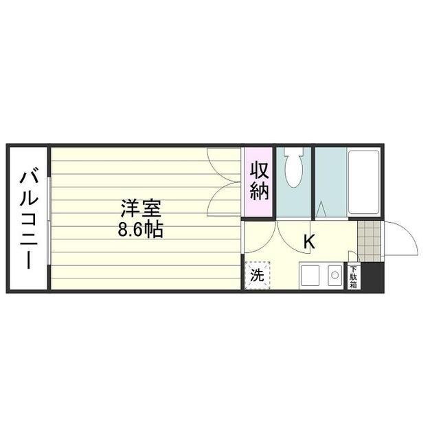 MS FIRST 西田(1K/1階)の間取り写真