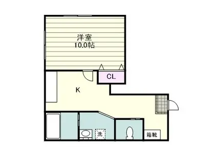 城山コーポ出会い坂(ワンルーム/1階)の間取り写真