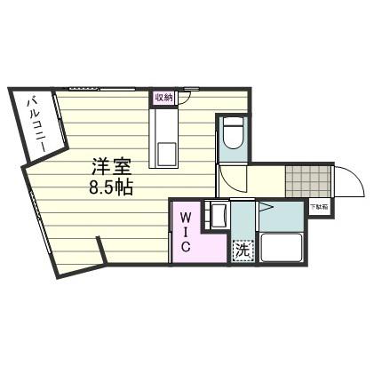 エクセルメゾン(ワンルーム/2階)の間取り写真