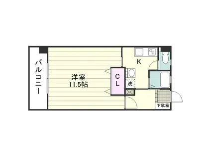 レジデンス平田Ⅳ(1K/3階)の間取り写真
