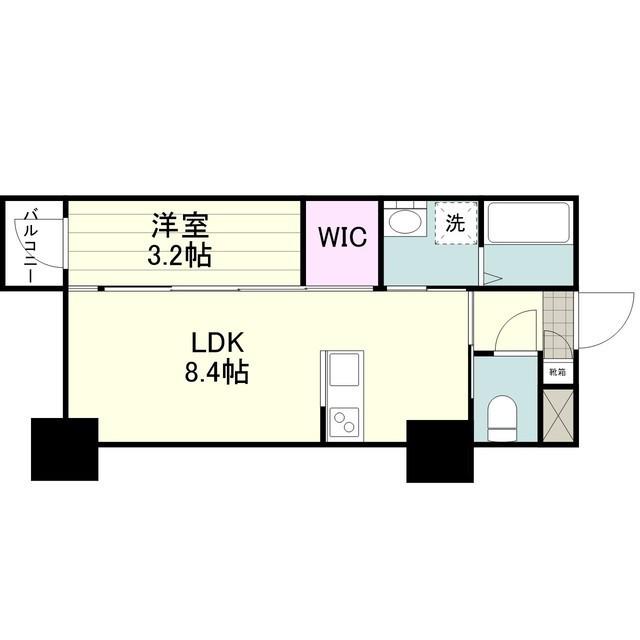 チェリーズいづろ(1LDK/8階)の間取り写真