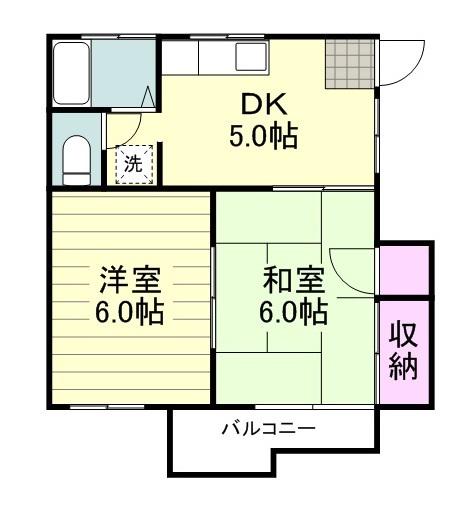 ハイツタウニィ(2DK/2階)の間取り写真