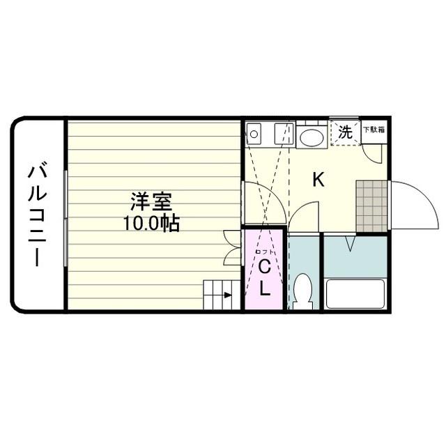 フェアリー桜ヶ丘(1K/2階)の間取り写真