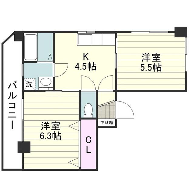 ASTRIA(2K/3階)の間取り写真