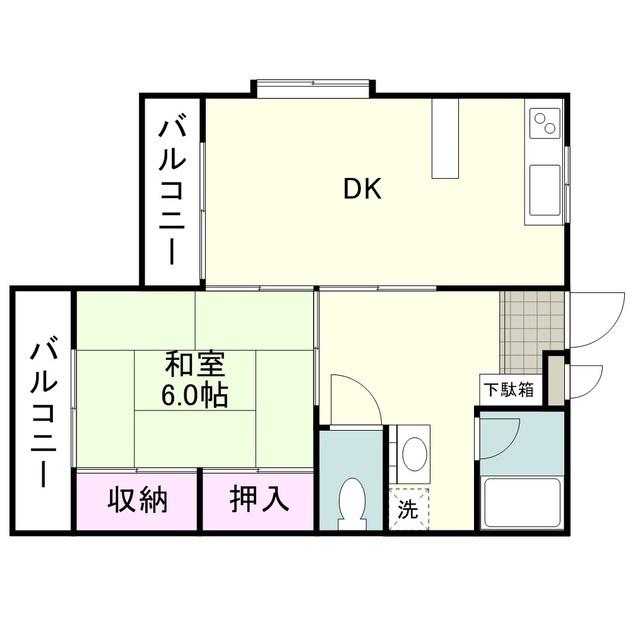 森田小松原館(1LDK/3階)の間取り写真