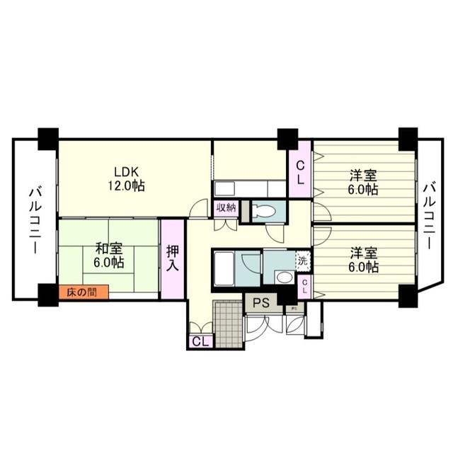 日商岩井シーサイドマンション2号棟(3LDK/14階)の間取り写真