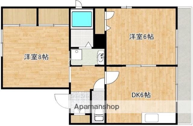 ディアスMH(2DK/2階)の間取り写真