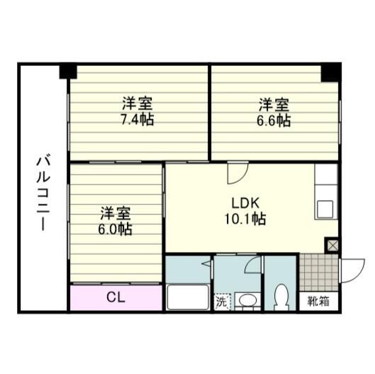 ドミール西田(3LDK/2階)の間取り写真