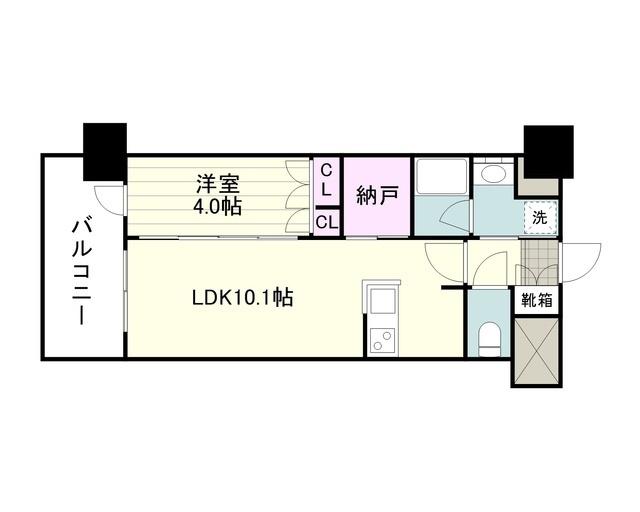 RJRプレシア鹿児島駅前(1LDK/4階)の間取り写真