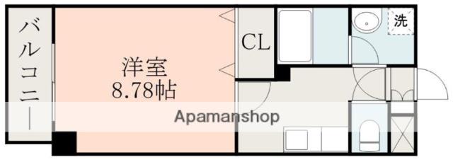 フルハークウィルⅠ(1K/4階)の間取り写真