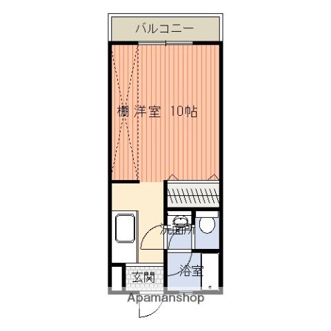 ペガサス2(1K/1階)の間取り写真