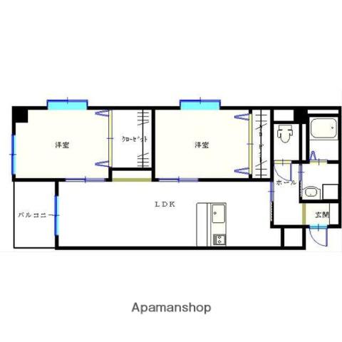 プラノ長田町(2LDK/5階)の間取り写真